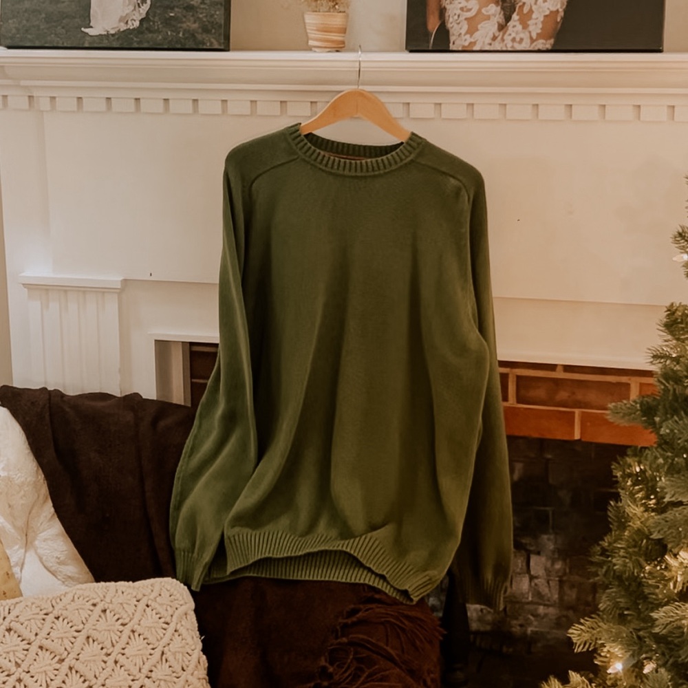 100% cotton St. John’s Bay army green sweater